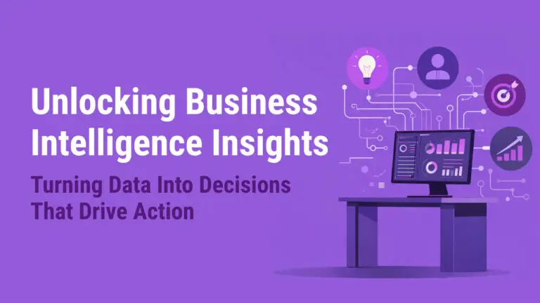 Purple image showcasing Drumline's Business Intelligence Process